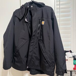 Carhartt Men's Black Hooded Work Jacket